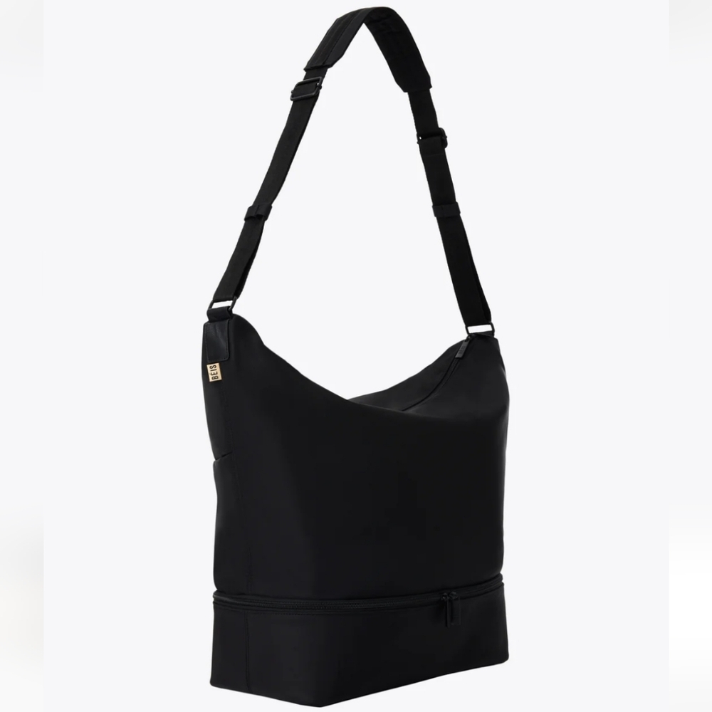 Beis Black Nylon Shoulder Tote